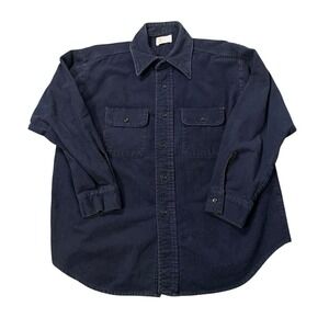 Rare VTG Herman's Sporting Goods 60s 70s Chamois Cotton Two Pocket Shirt 2XL